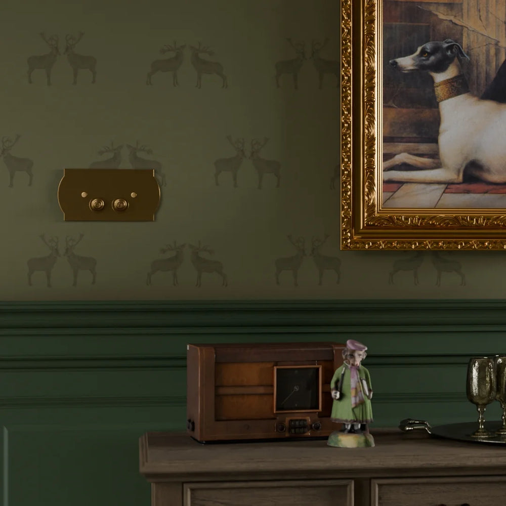 Majestic Stag Wallpaper - Gentleman Green - Lucie Annabel