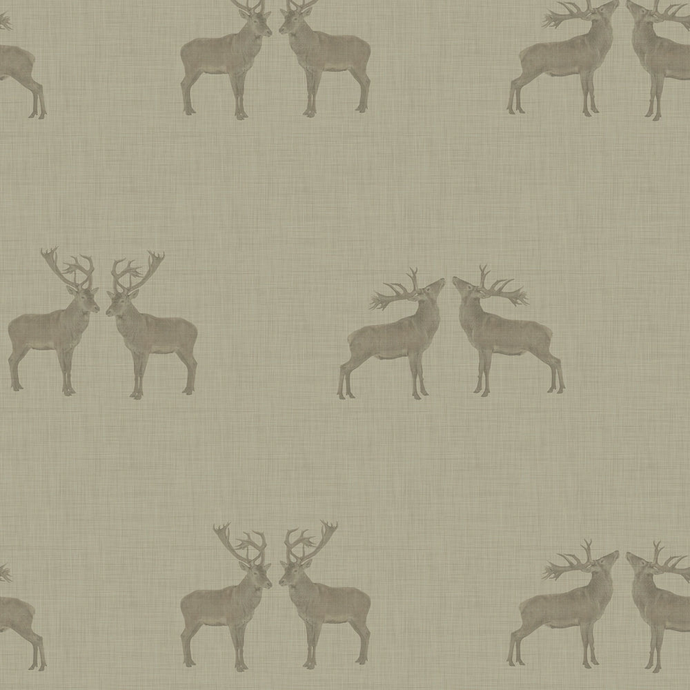 Majestic Stag Wallpaper - Warm Grey - Lucie Annabel