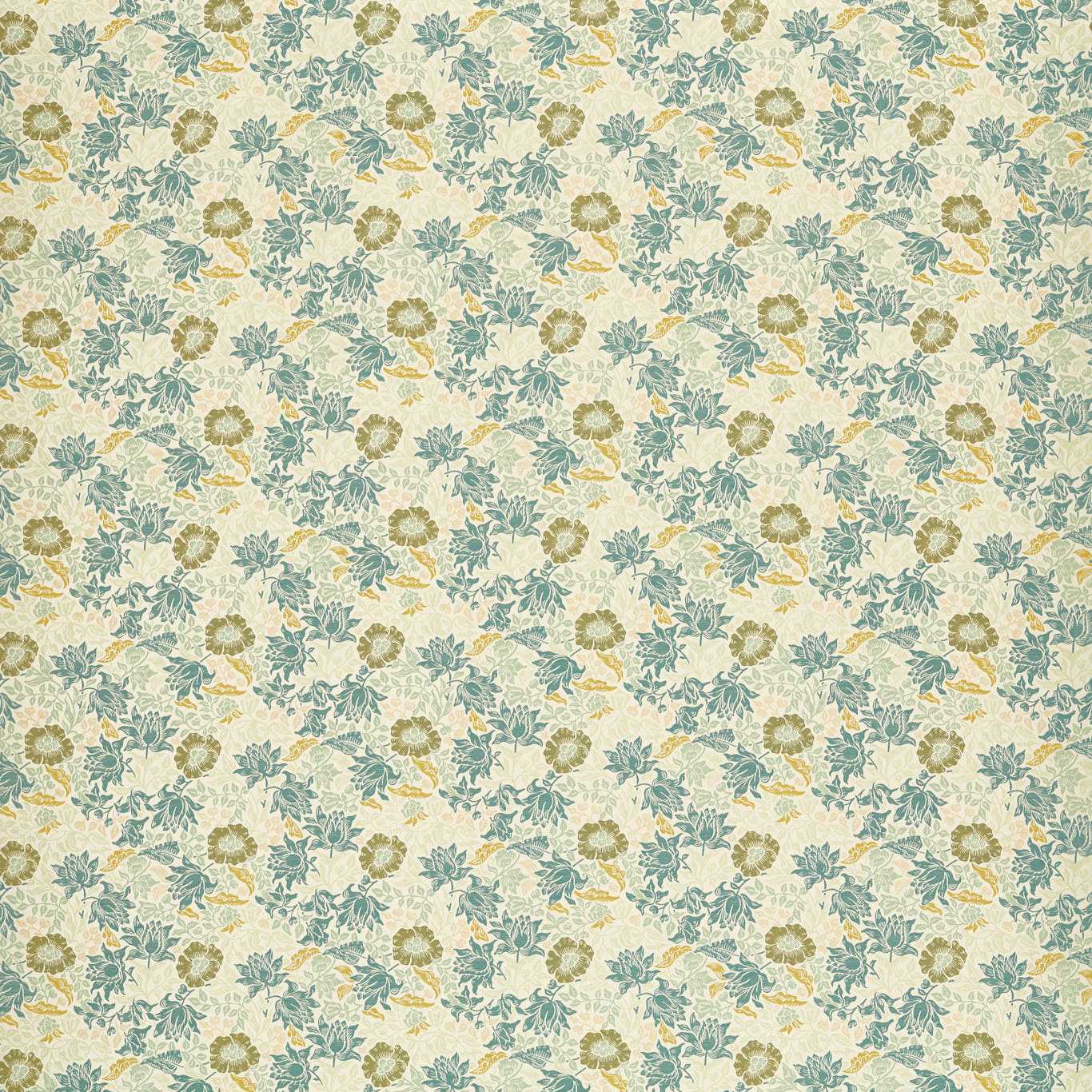 Mallow Jacquard Fabric - Mineral/Chartreuse - F1743/03 - Clarke & Clarke