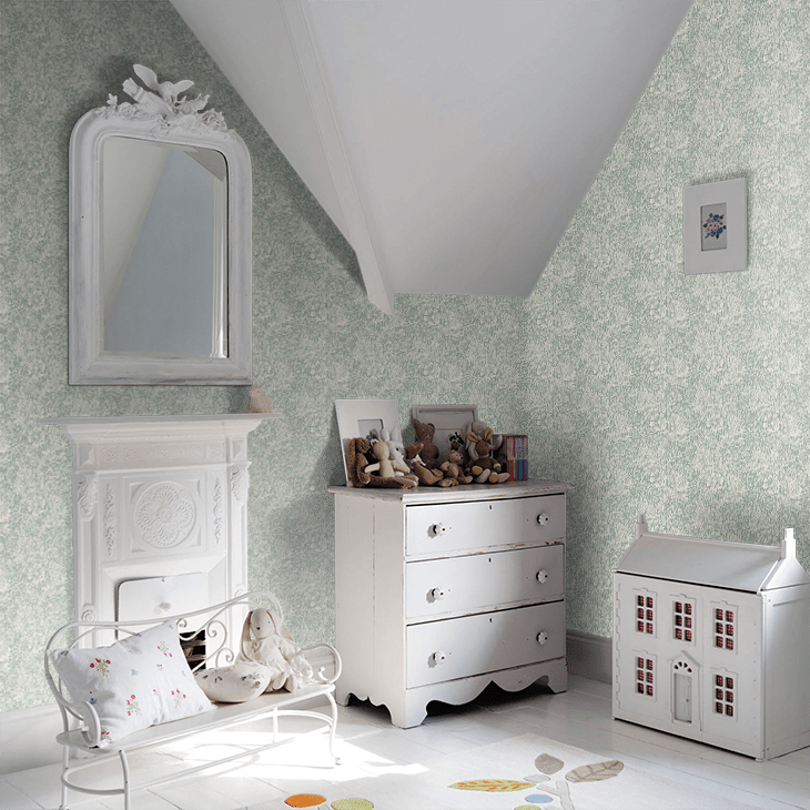 Marigold Wallpaper - Soft Teal - 217396 - Morris Wallpaper WD