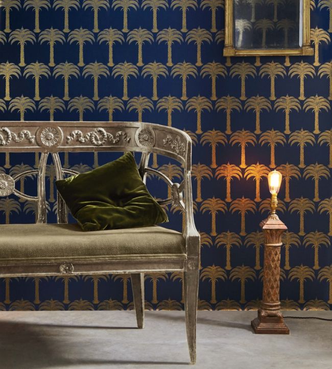 Marrakech Palm Wallpaper - Midnight Blue - BG1200-101 - Barneby Gates