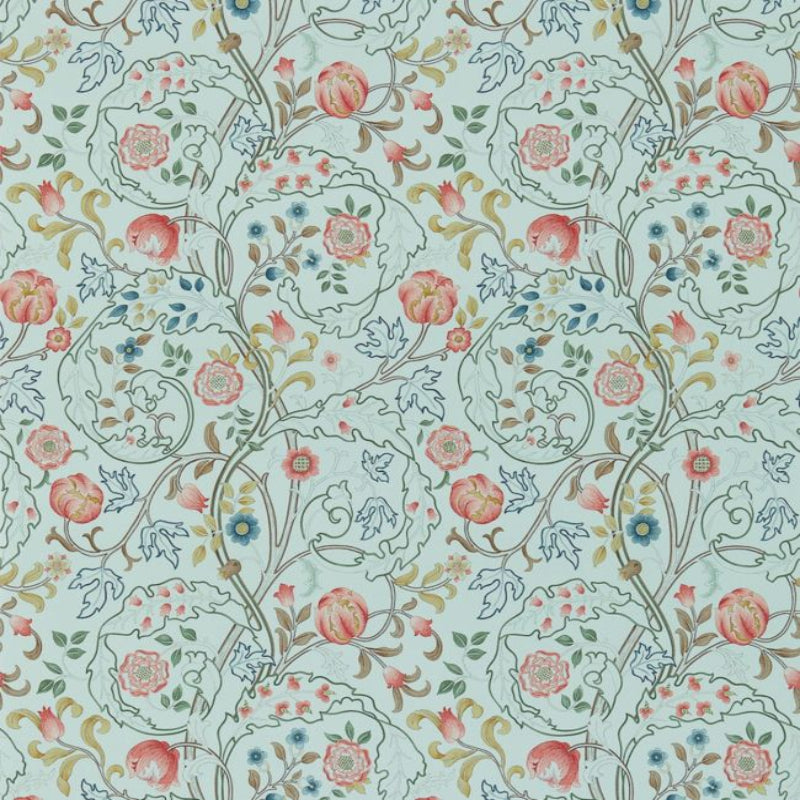 Mary Isobel Wallpaper - Silk Blue/Pink - 214731 - Morris & Co