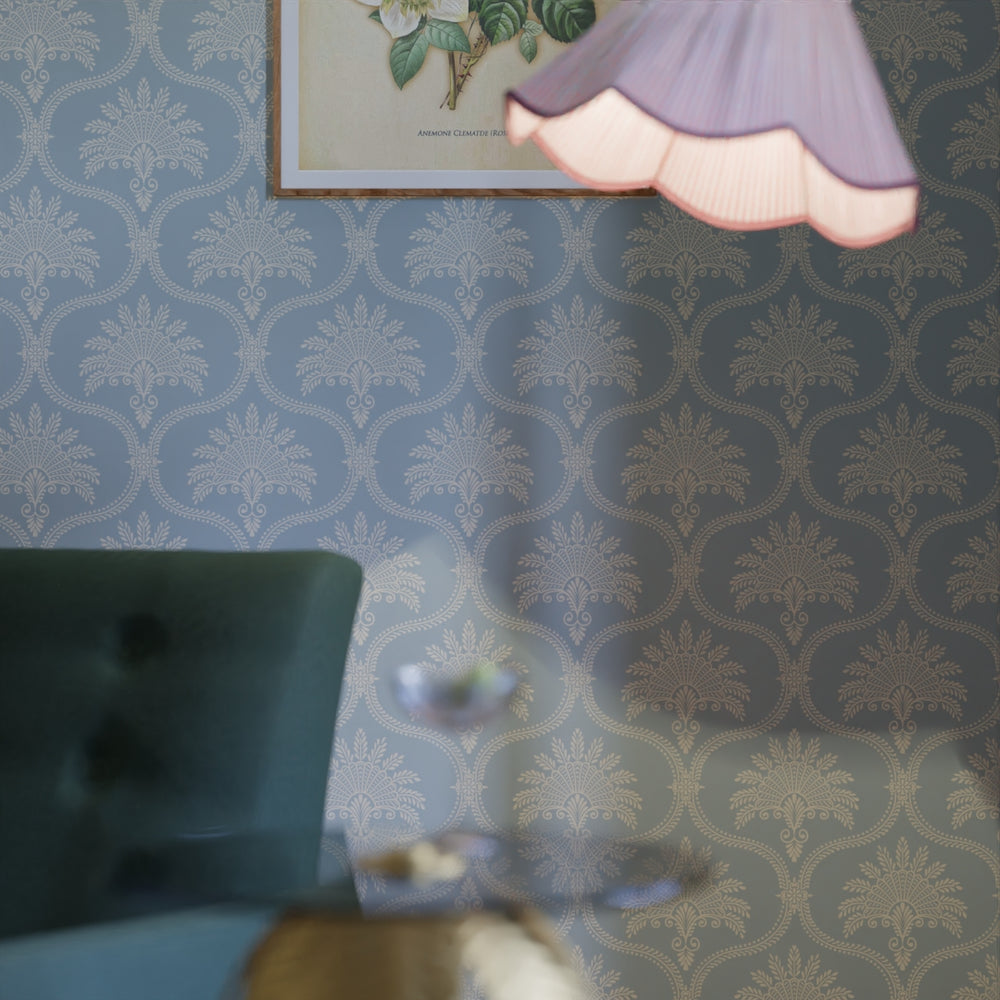 Massena Palace Wallpaper - Mineral & Vintage Cream - Lucie Annabel