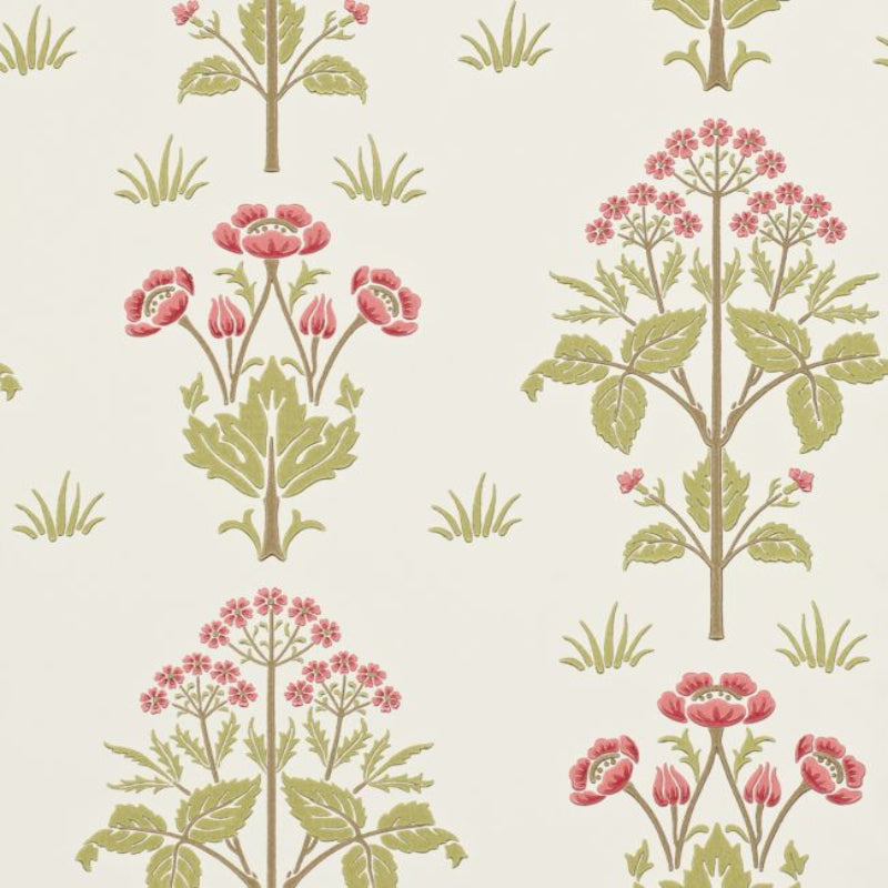 Meadow Sweet Wallpaper - Rose/Olive - 210347 - Morris & Co
