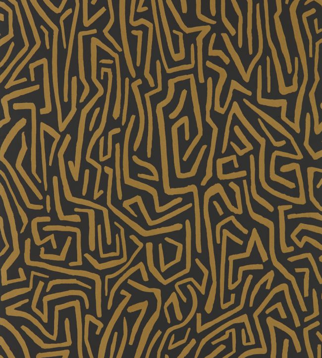 Melodic Wallpaper - Gold/Black Earth - HQN2112829 - Harlequin