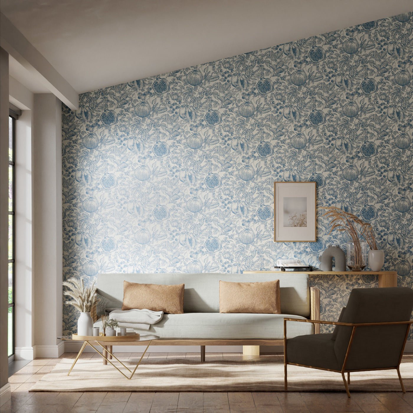 Melograno Wallpaper - Celestial/Fig Blossom - HQN3112924 - Harlequin