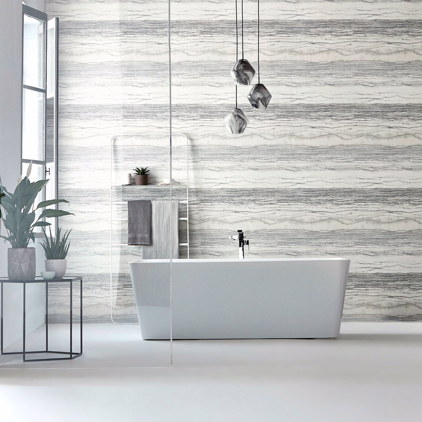Metamorphic Wallpaper - Alabaster/Sandstone - EVIW112051 - Harlequin