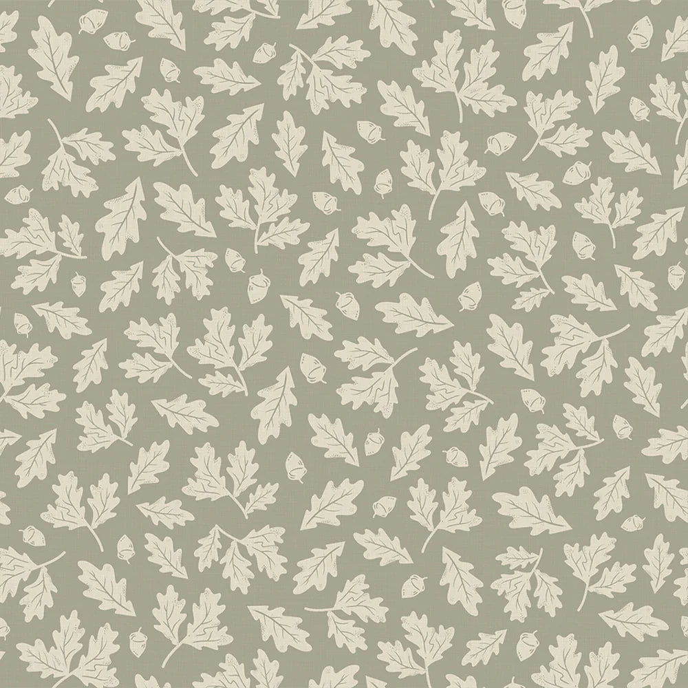 Mighty Oak Wallpaper - Sage Green - Lucie Annabel