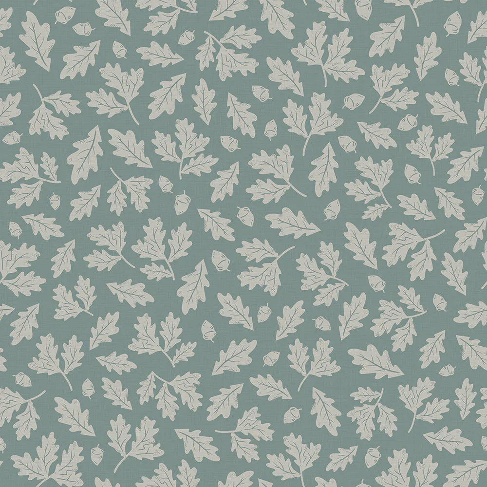 Mighty Oak Wallpaper - Steel Blue - Lucie Annabel