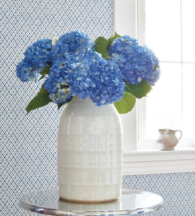 Mini Trellis Wallpaper - Robin's Egg - AT78754 - Anna French