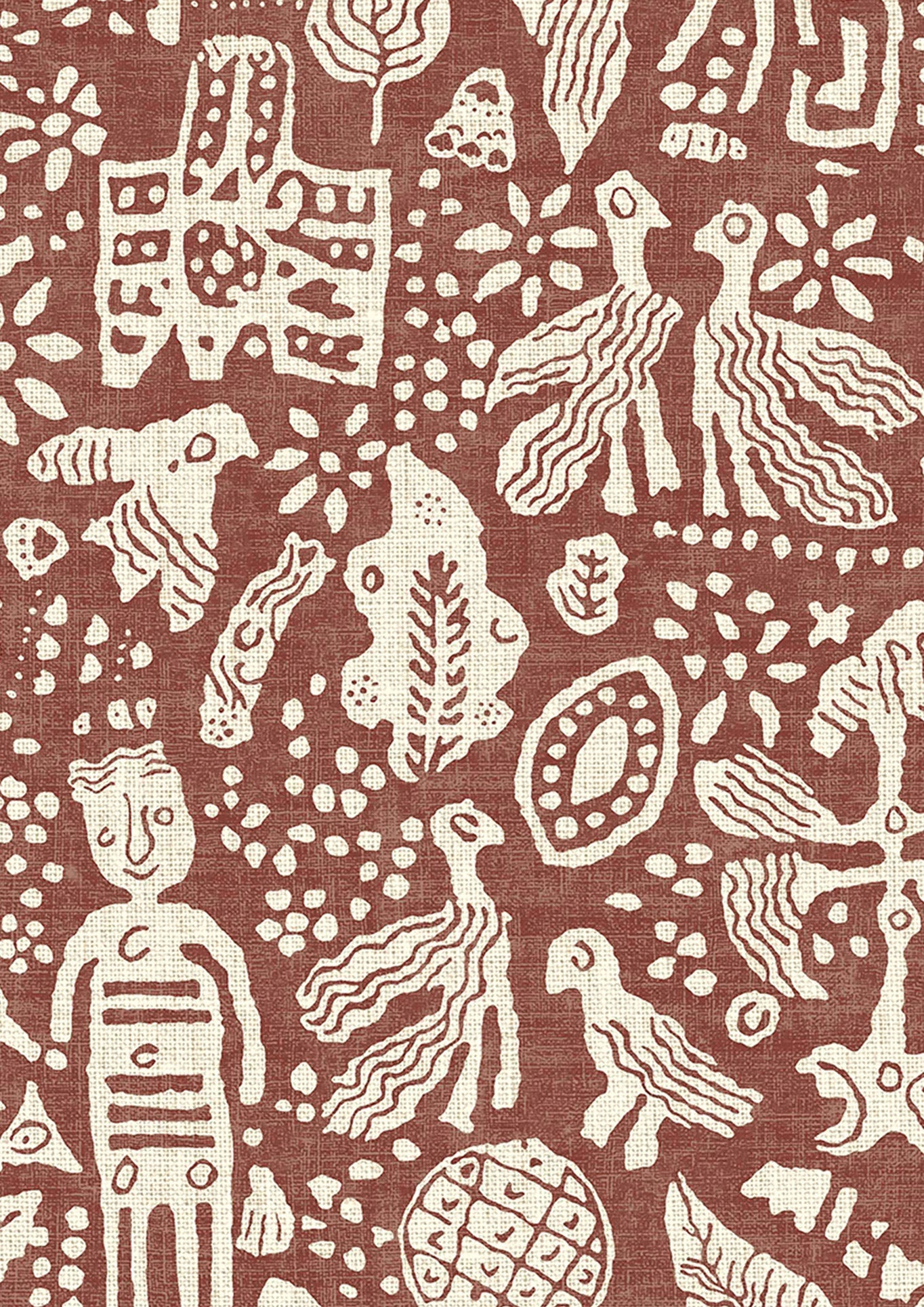 Minna Maze Wallpaper - Russet