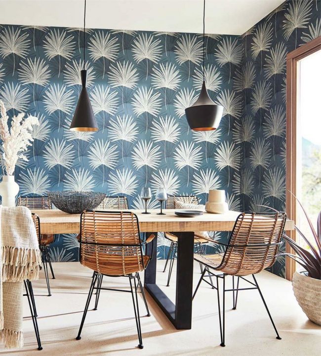 Mitende Wallpaper - Ink/Platinum - HMIW112226 - Harlequin