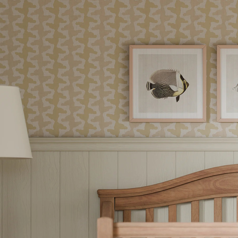 Morning Shore Wallpaper - Antique Gold & Soft Spice - Lucie Annabel