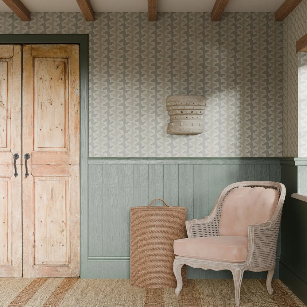 Morning Shore Wallpaper - Slow Cooked Sage & Rustic Green - Lucie Annabel