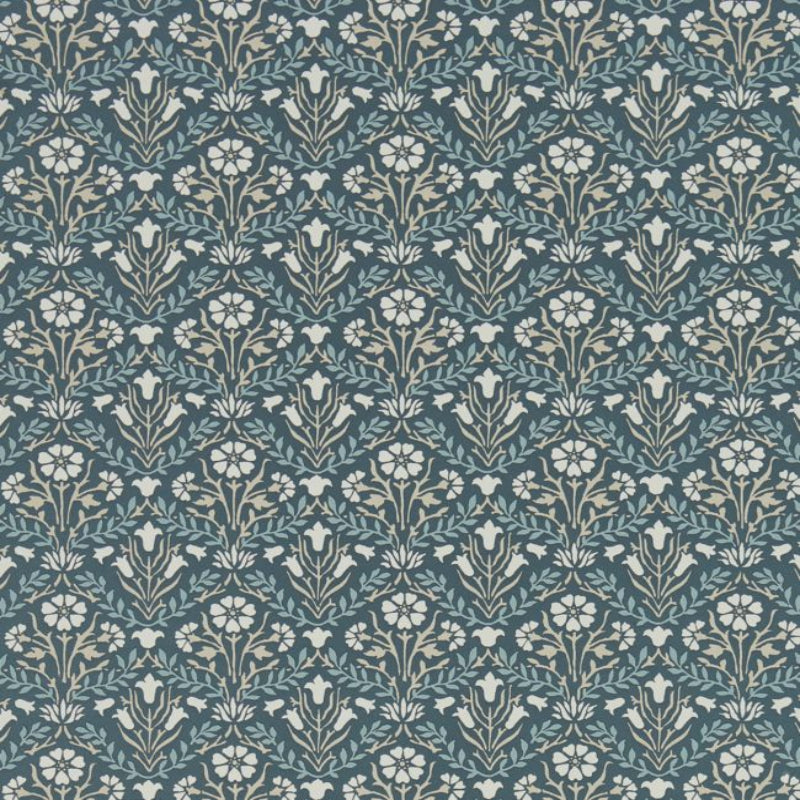Morris Bellflowers Wallpaper - Indigo/Linen - 216436 - Morris & Co