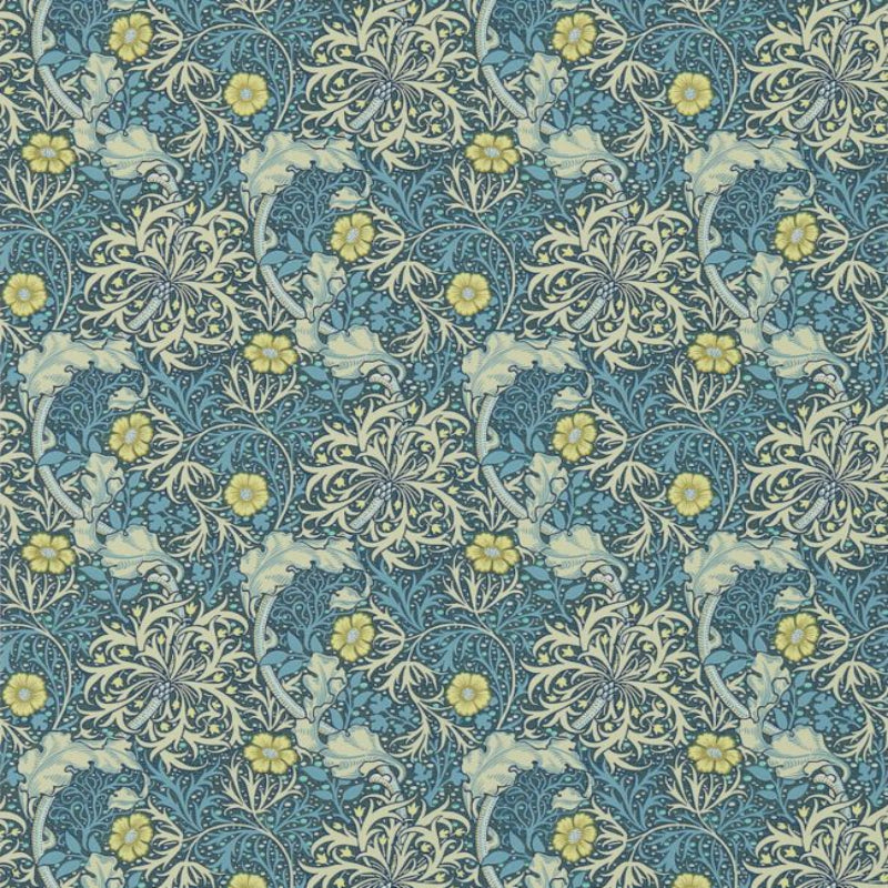 Morris Seaweed Wallpaper - Ink/Woad - 214714 - Morris & Co