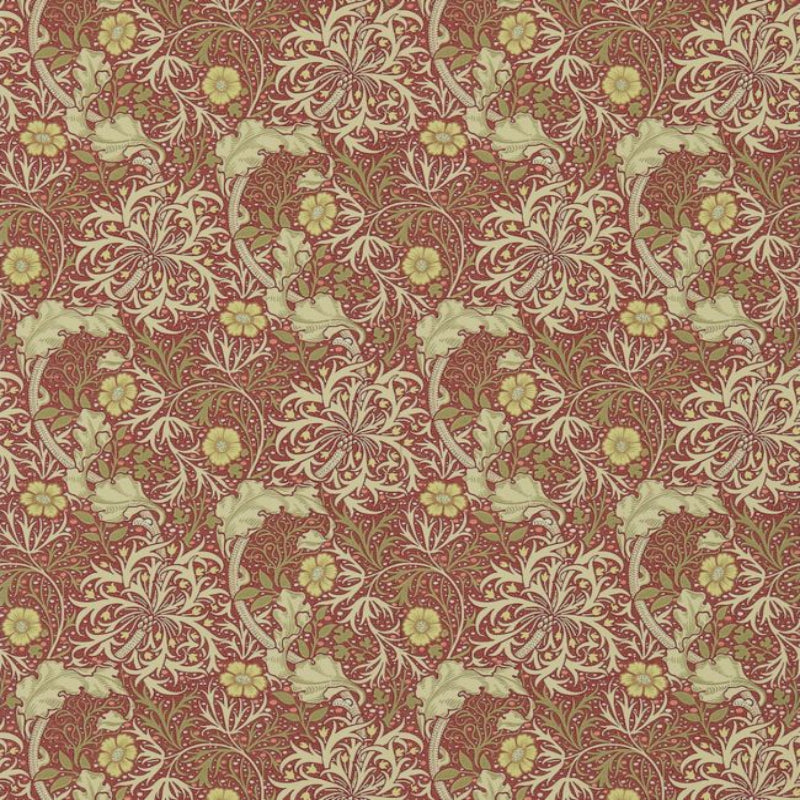 Morris Seaweed Wallpaper - Red/Gold - 214712 - Morris & Co