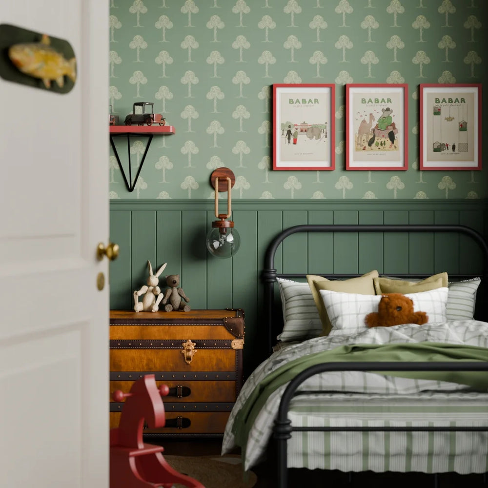 Mulberry Tree Wallpaper - Smokey Green - Lucie Annabel
