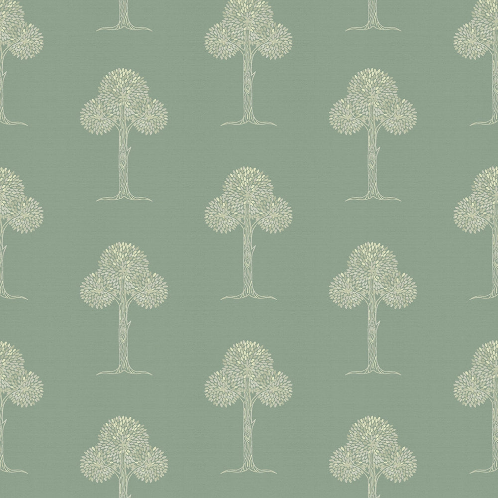 Mulberry Tree Wallpaper - Smokey Green - Lucie Annabel