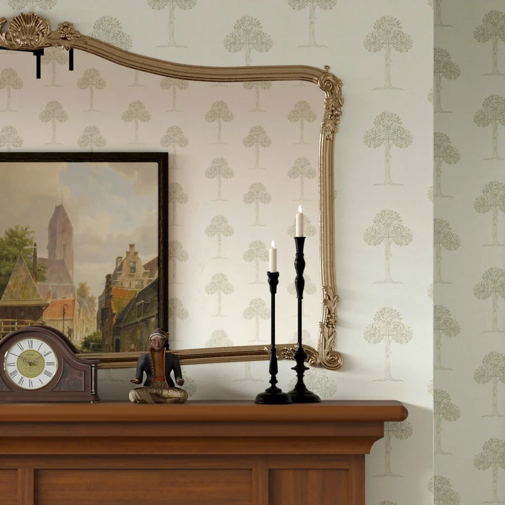 Mulberry Tree Wallpaper - Warm Grey on Natural - Lucie Annabel