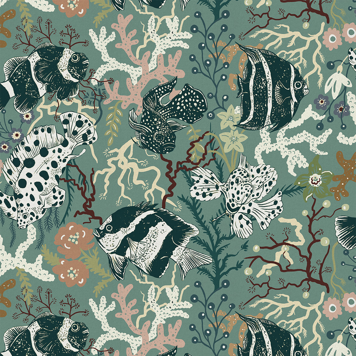 Neptune Wallpaper - Green - Wear The Walls