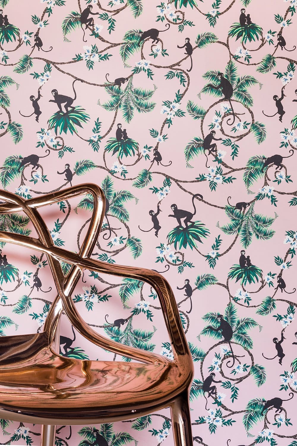 New Monkey Wallpaper - Pale Pink - BG/TW01/01 - Barneby Gates