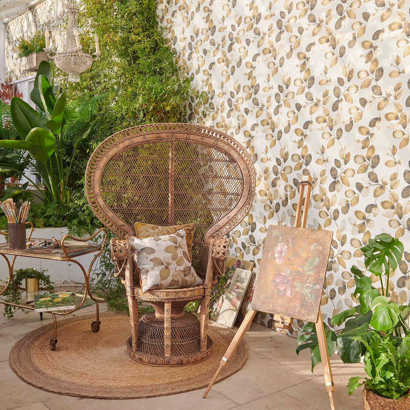 Northia Wallpaper - Pewter/Gold - Clarke & Clarke