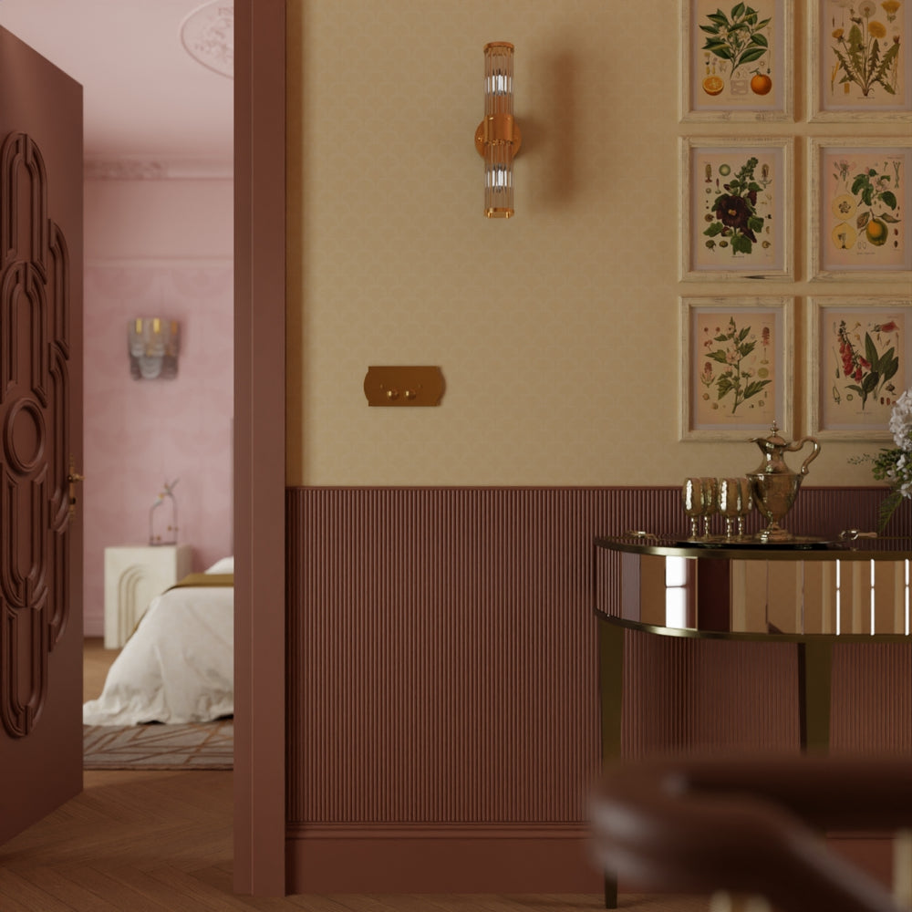 Nouveau Palm Wallpaper - Ochre - Lucie Annabel