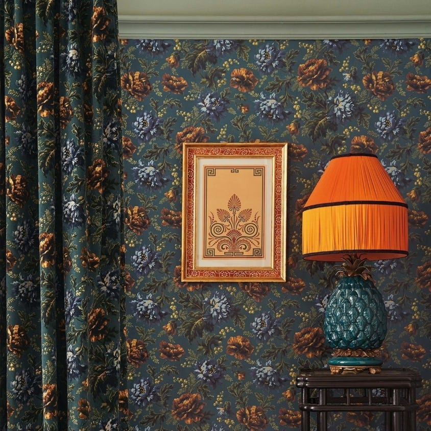 OPIA Wallpaper - Petrol - House of Hackney