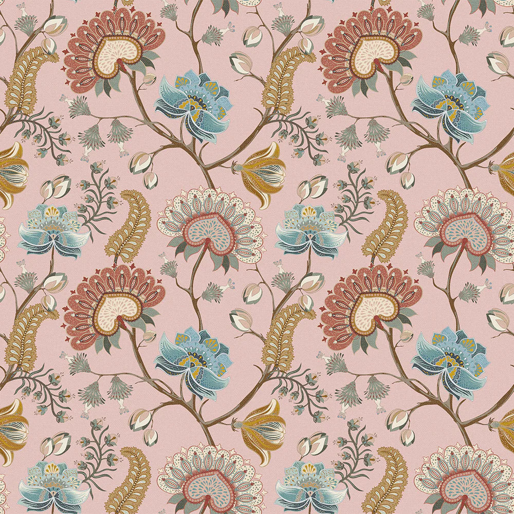Ophelia Wallpaper - Dusty Pink, Ochre & Teal - Lucie Annabel