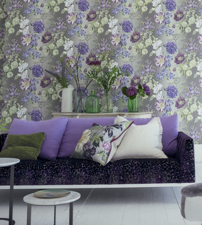 Alexandria Room Wallpaper - Purple