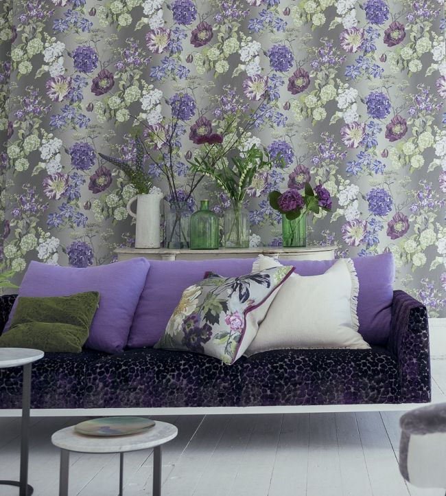 Alexandria Room Wallpaper - Purple