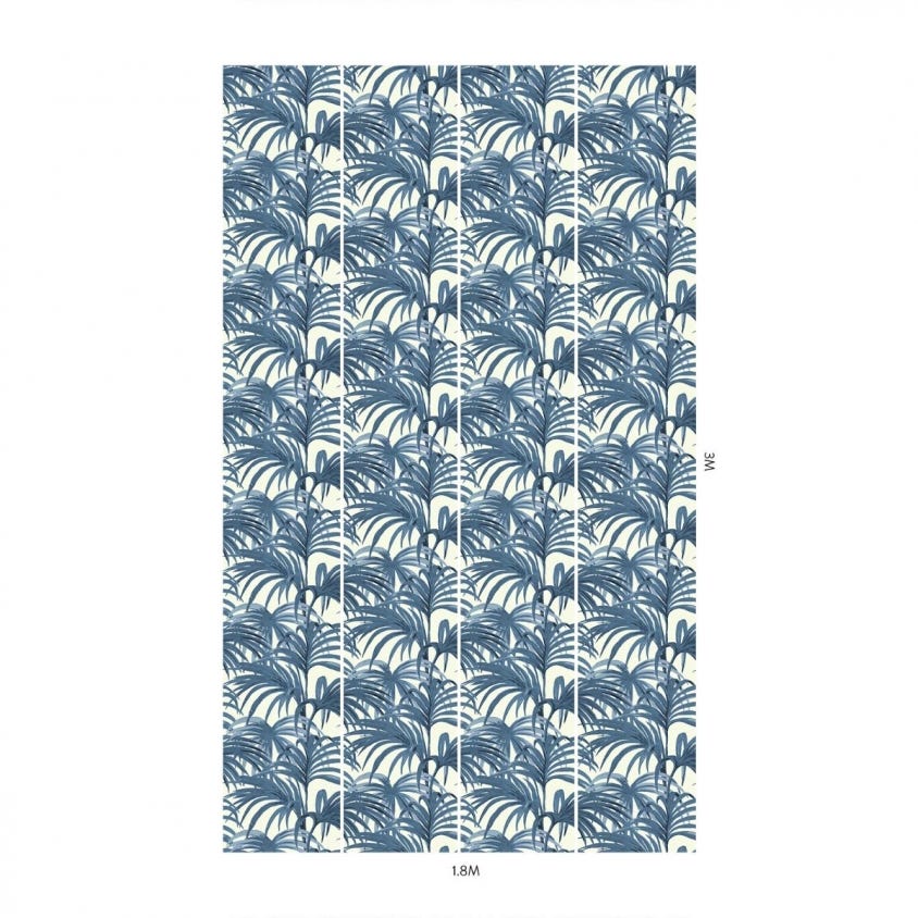 PALMERAL Wallpaper - Off-White & Azure - House of Hackney