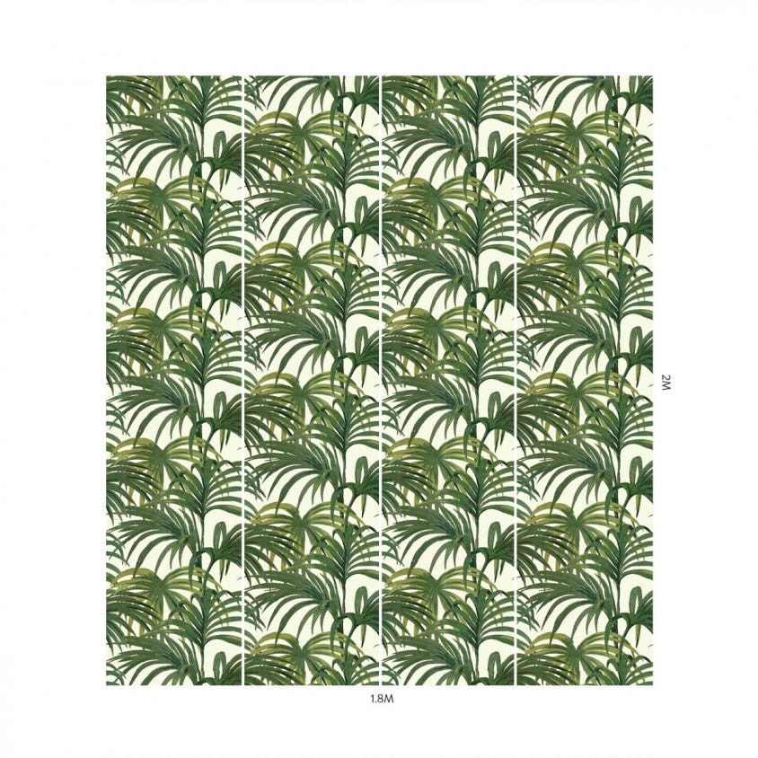 PALMERAL Wallpaper - Off-White & Green - House of Hackney