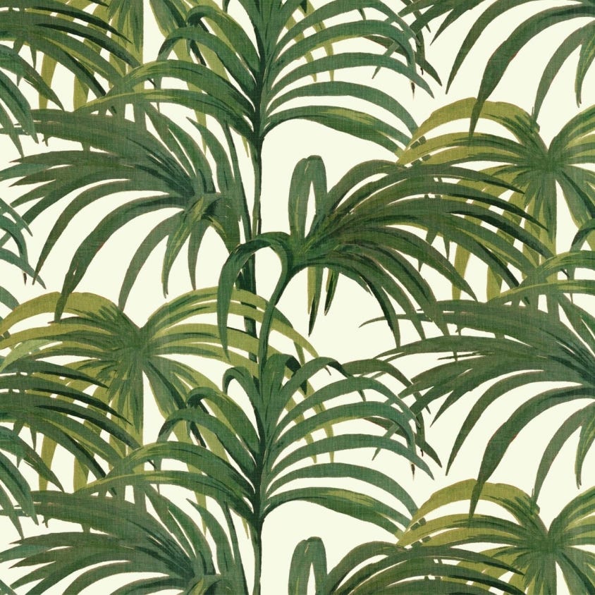 PALMERAL Wallpaper - Off-White & Green - House of Hackney
