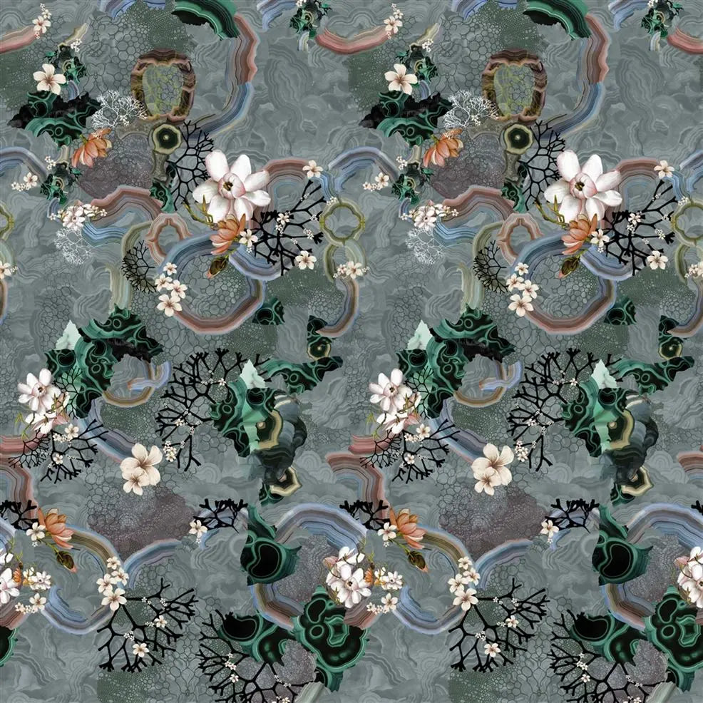Algae Bloom Graphite Wallpaper - Gray - Christian Lacroix