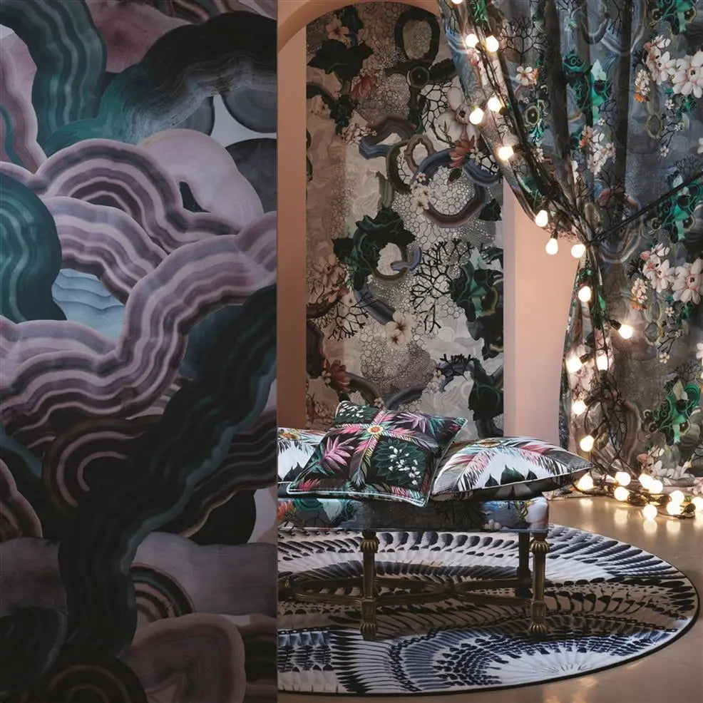 Algae Bloom Graphite Wallpaper - Gray - Christian Lacroix