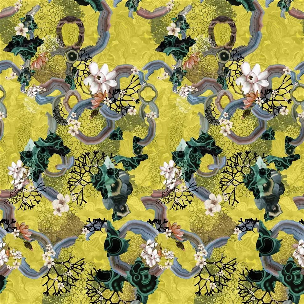 Algae Bloom Iris Wallpaper - Yellow - Christian Lacroix