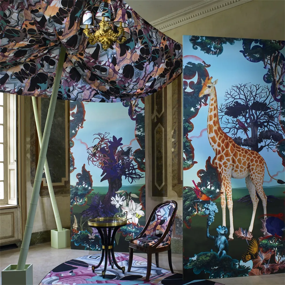 Novafrica Sunrise Scene 2 Azur Wallpaper - Multicolor - Christian Lacroix