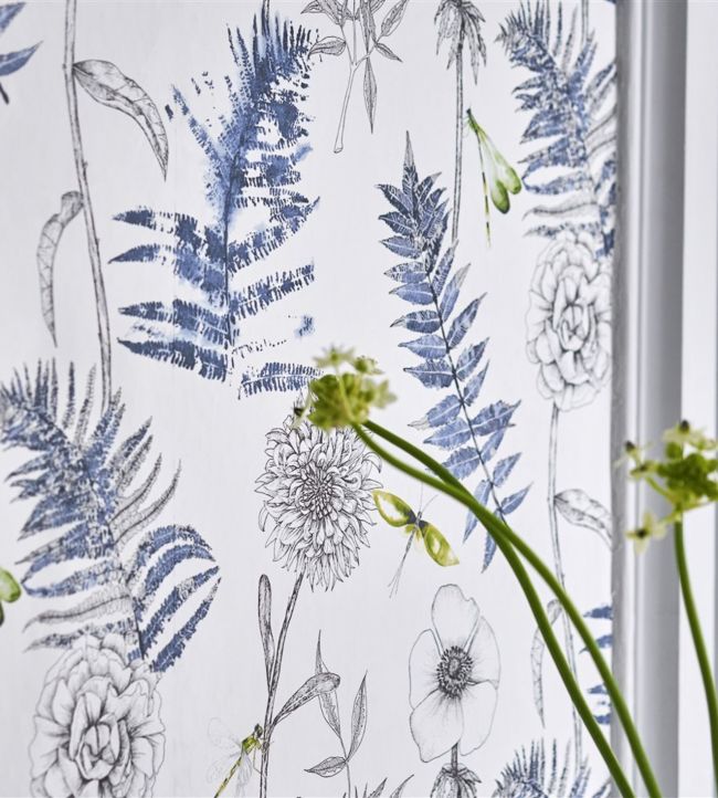 Acanthus Room Wallpaper - Blue