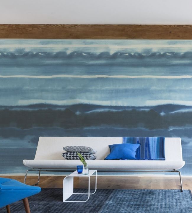 Ukiyoe Room Wallpaper - Blue