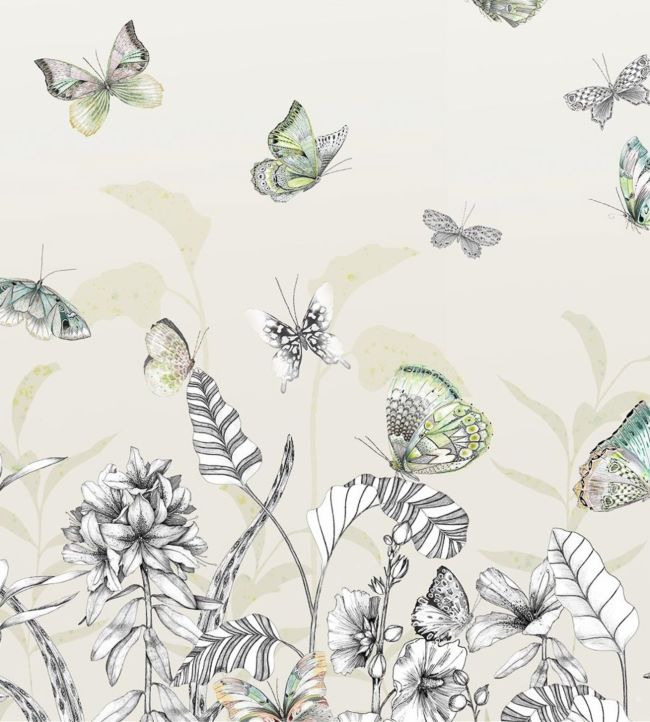 Papillons Wallpaper - Cream