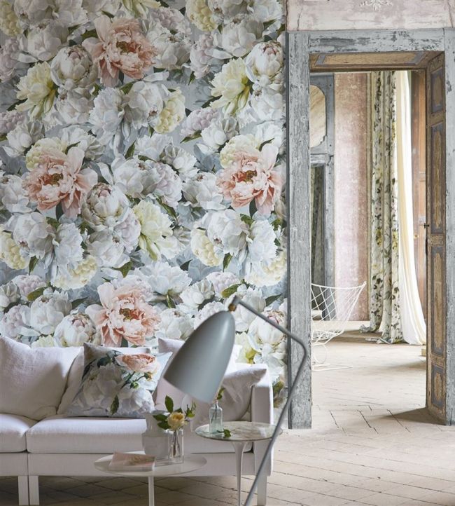 Peonia Grande Room Wallpaper - Green