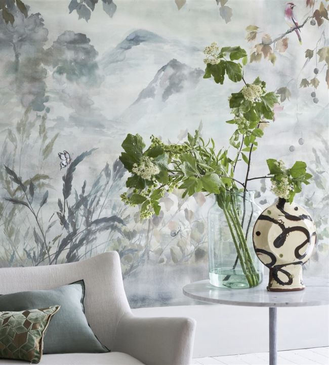 Miyako Scene 1 Room Wallpaper - Green