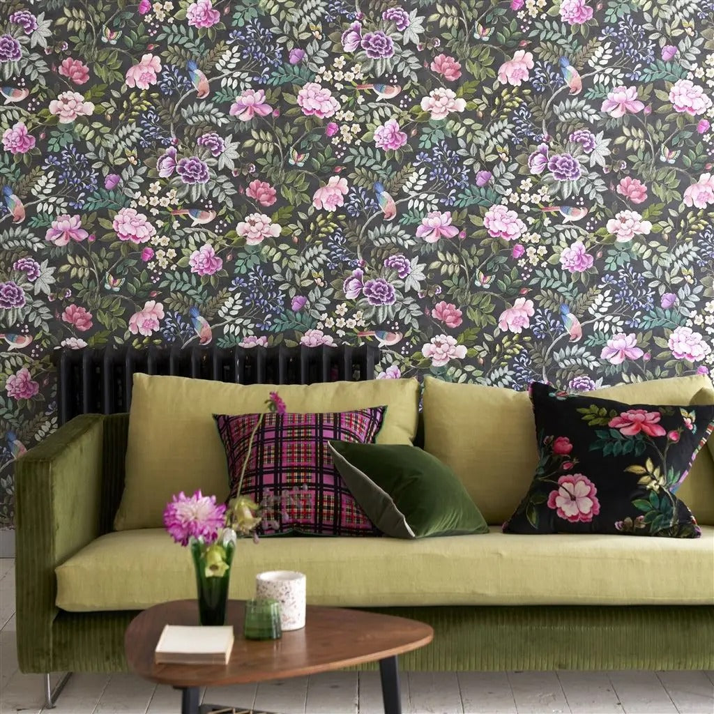 Porcelaine De Chine Noir Room Wallpaper