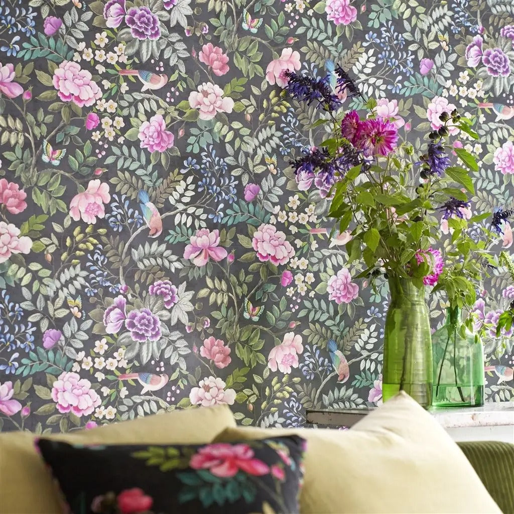 Porcelaine De Chine Noir Room Wallpaper