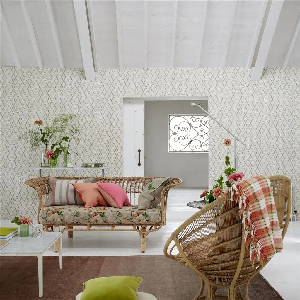 Pergola Trellis Stone Room Wallpaper