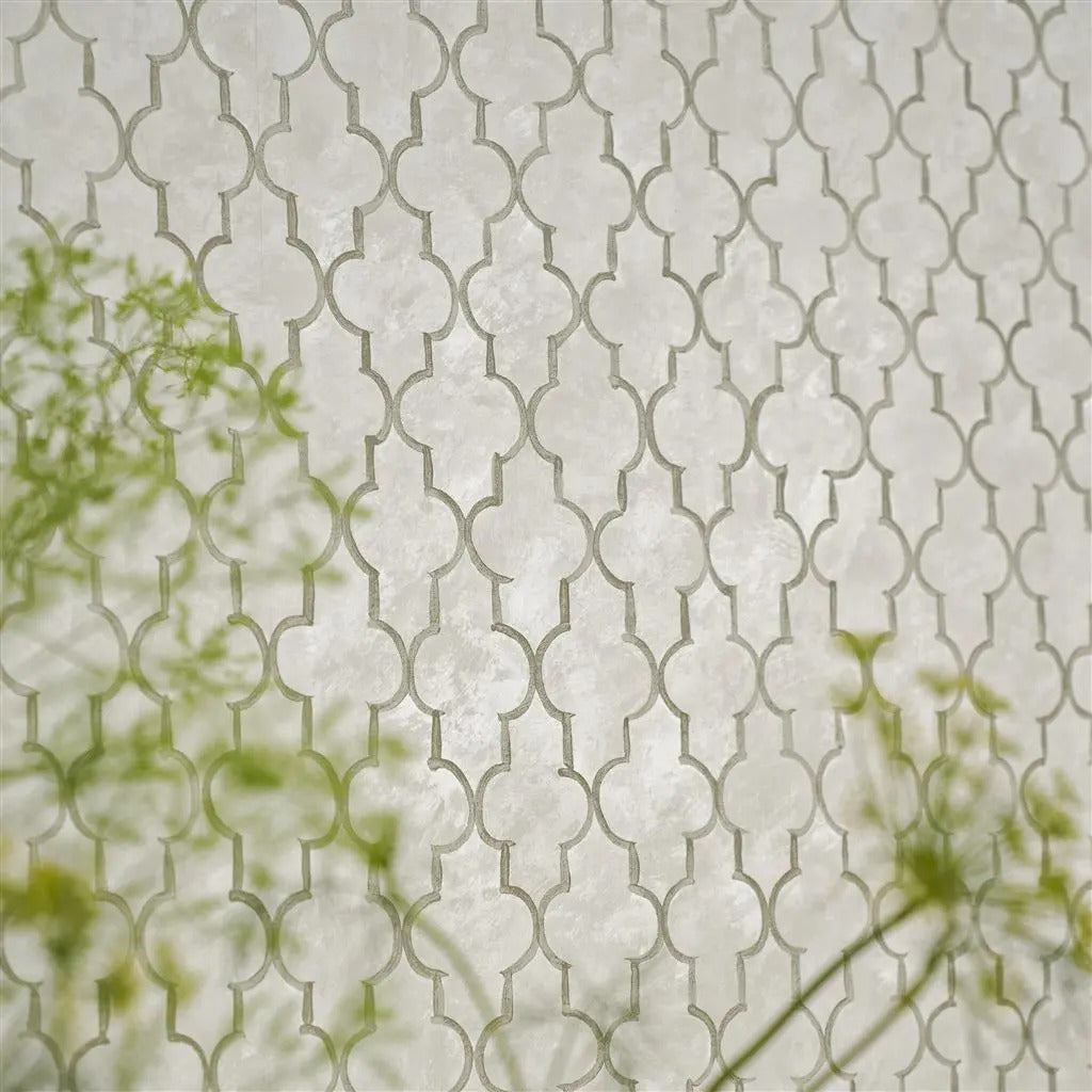 Pergola Trellis Stone Room Wallpaper