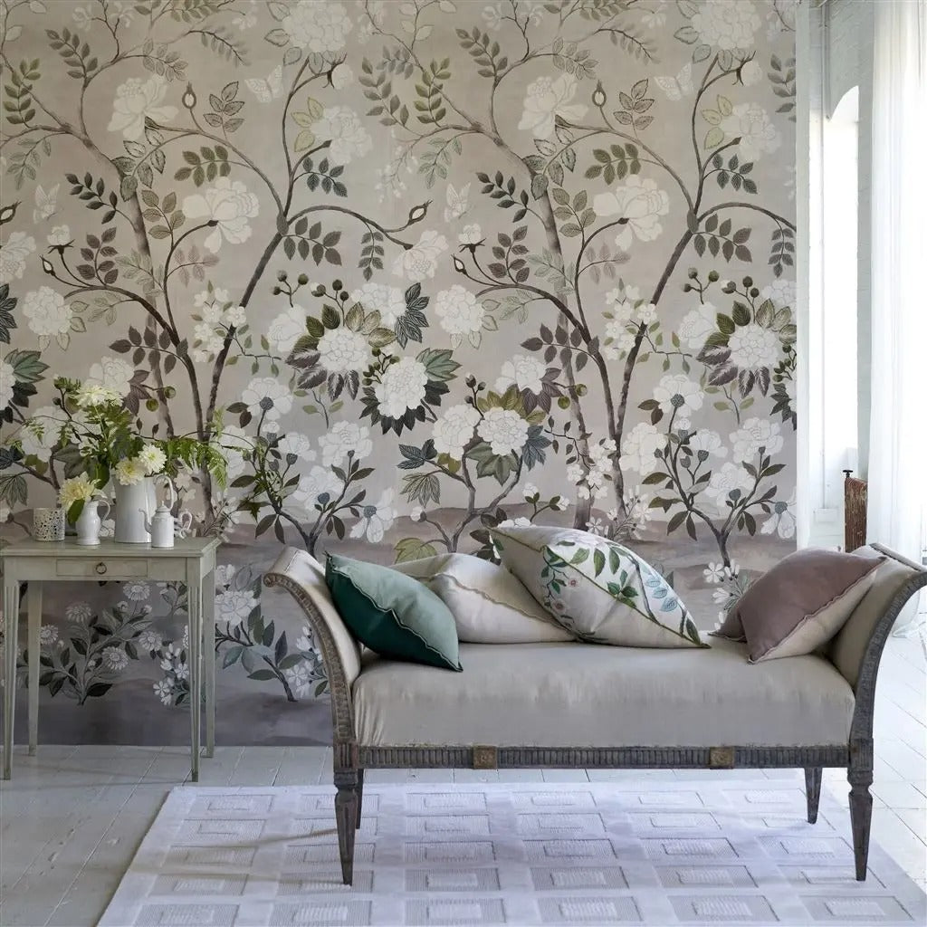 Fleur Orientale Pale Birch Room Wallpaper