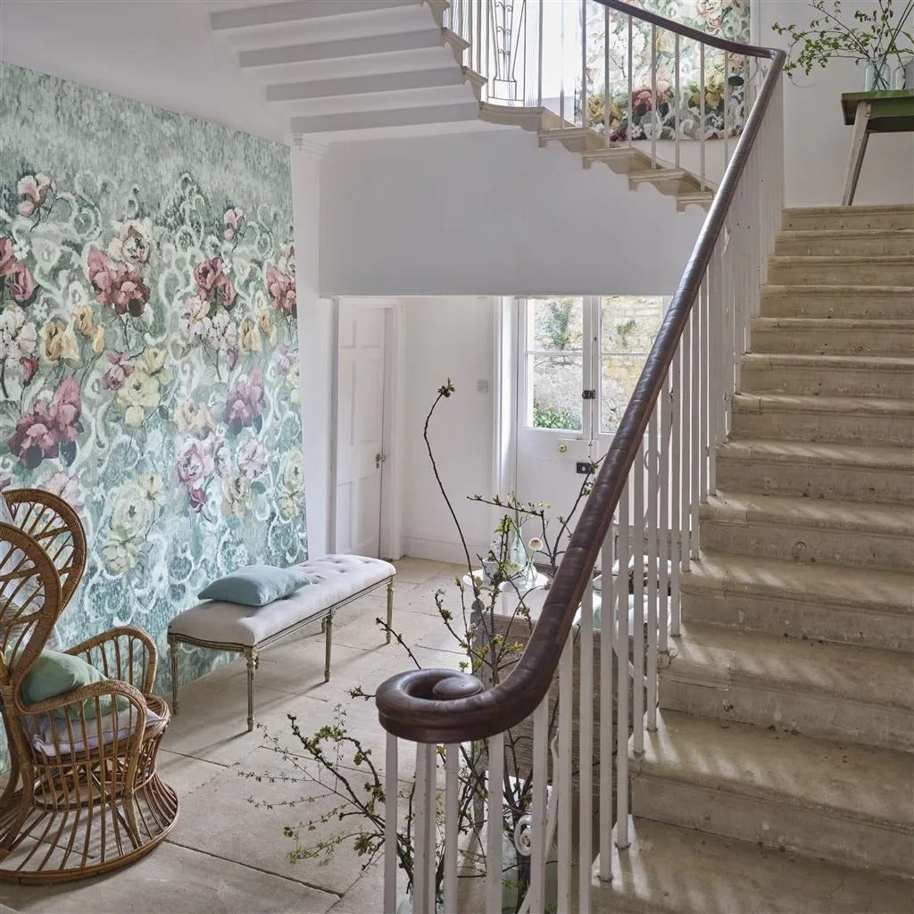 Tapestry Flower Eau De Nil Room Wallpaper